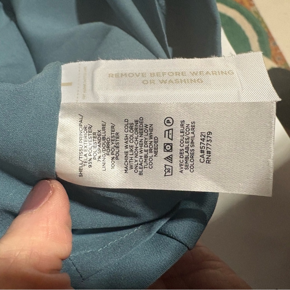 Ann Taylor Teal Short-Sleeve Midi Dress with Waist Tie - Picture 13 of 14